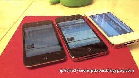 iPod Touch 4th Generation iOS 5 vs iPhone 4 iOS 4.3.5 Jailbroken Safari Speed Test
