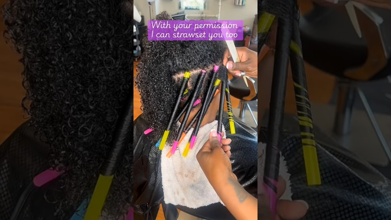 Curly Straw Set #curls #hair #hairstyle #shorts #short #shortvideo #fyp #naturalhair #new #haircare