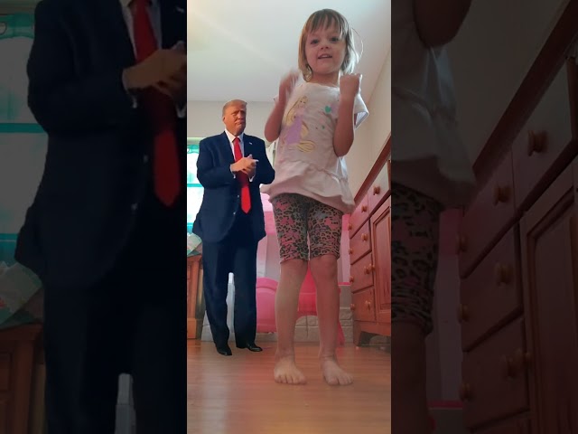 Mia loves dancing with Donald Trump.  #DonaldTrump #SunshineKids