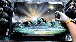 Gigantic Mountains  SPRAY PAINT ART by Skech