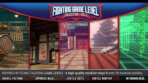 Fighting Game Level Collection Vol. 1 - Over 70 modular prefabs