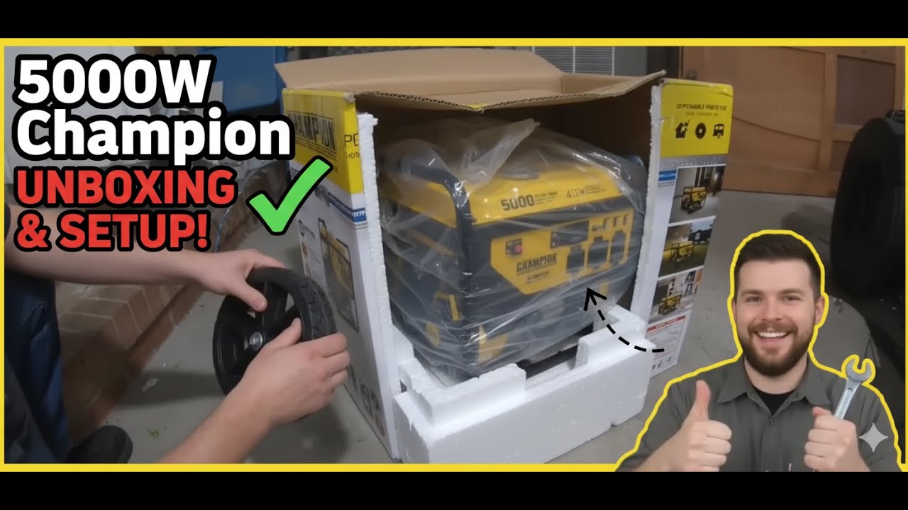 Портативный бензиновый генератор Champion Power Equipment мощностью 5000/4000 Вт, готовый к испол...