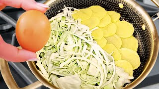 Cabbage with eggs tastes better than meat! An easy healthy recipe and really delicious!