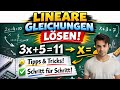 Lineare Gleichungen lösen (Klasse 7 &amp; 8) – einfach erklärt