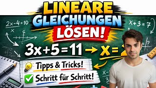 Lineare Gleichungen lösen (Klasse 7 &amp; 8) – einfach erklärt