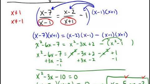 Solving a rational equation that simplifies to quadratic: Binomial denominators and numerators