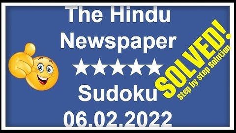 🔴🔊How to Solve The Hindu Sudoku 5 Star | Step by Step Solution | 06.02.2022| Difficulty Level  ⭐⭐⭐⭐⭐