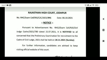 RJS PRE exam date 2021 announced