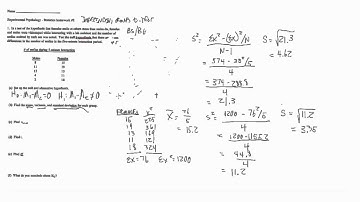 T-test (independent groups) calculated by hand - Smiles - Hatala Testing