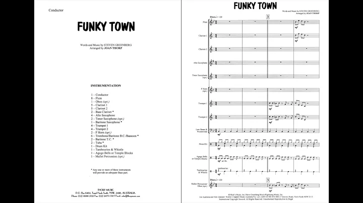 Funky Town sheet music for Concert Band. Disco pri...