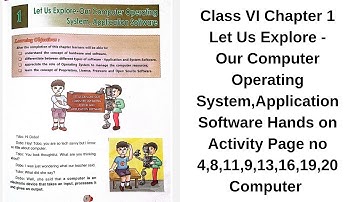 DAV CLASS 6 COMPUTER CHAPTER 1 | LET US EXPLORE OUR COMPUTER OPERATING | HANDS ON ACTIVITY SOLUTION