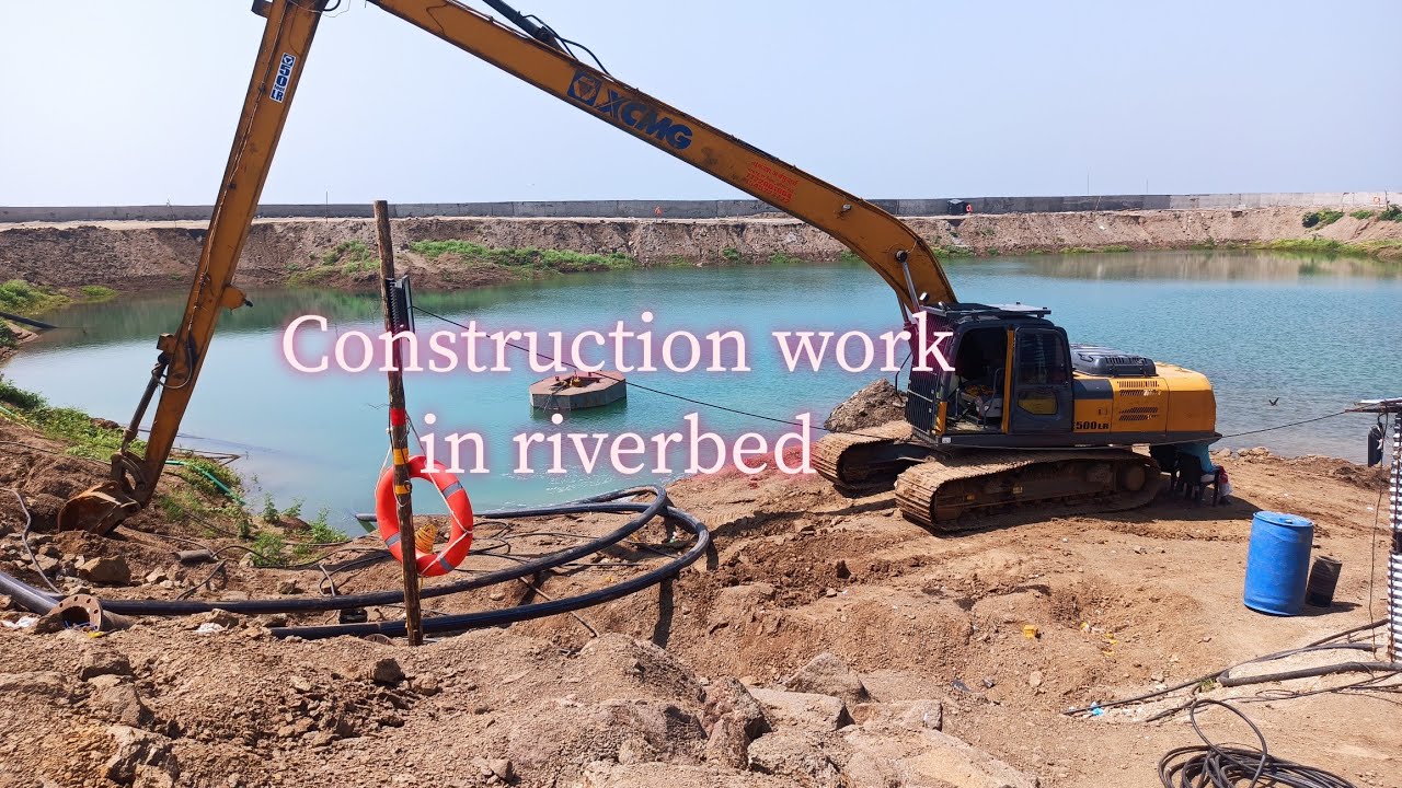 River Builders construction in riverbed#youtube #trending #river #construction#cwc23 ...