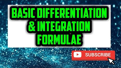 | Basics Of Differentiation & Integration| Formulae| Master Academy Of Mathematics|