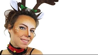 Reindeer Face Paint Tutorial A Christmas themed reindeer face paint tutorial from the super-talented Ashlea Henson. Learn how to create an easy reindeer look