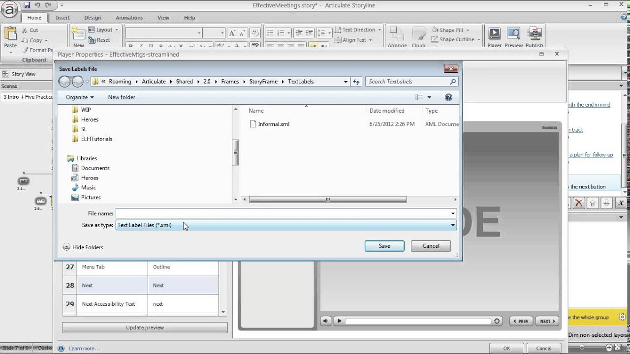 articulate synonym Articulate Storyline tutorial: Changing the text labels on your Articulate Storyline player