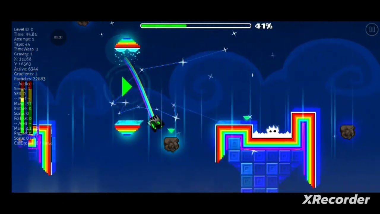 Cosmic dolphin level all coins geometry dash deeper space (24)