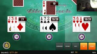 Lucky Sevens Company Online Blackjack Play - Vegas Strip - 3 Seats screenshot 2