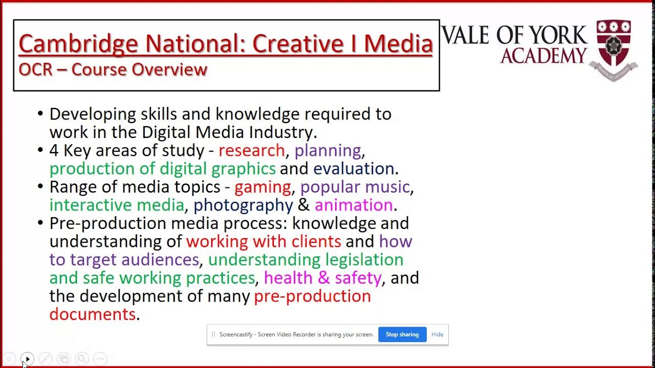 Creative Media Studies GCSE Open Option Subject at Vale of York