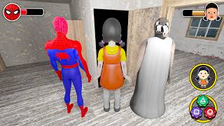 Playing as Spiderman, Squid Game & Granny in Secret Granny House | Funny Animation screenshot 1