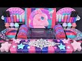 Unicorn galaxy slime mixing makeup eyeshadow random into slime satisfying slime asmr 