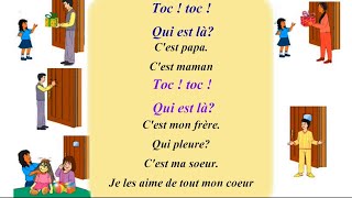 المستوى الأول أناشيد بالفرنسية:  Toc! toc! qui est là : comptine/chant