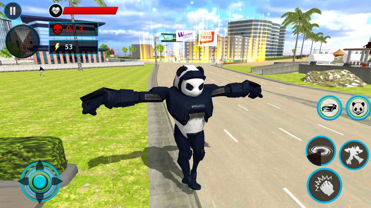 Police Panda Robot Car Transforming - Robot Car Games - Android Gameplay