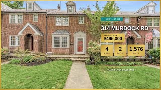 314 Murdock Rd Baltimore MD | True 4 Bed Rodgers Forge Townhouse with Garage | $495,000