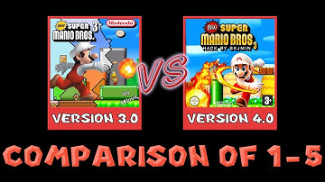 Comparison of World 1 - 5 (New Super Mario Bros. 3 v3.0 VS. v4.0)