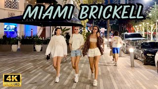 Miami Brickell Night Walk 2025 🌃 Lively Sunday Atmosphere & Christmas Vibes
