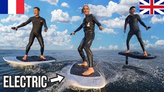 Riding Electric Surf Boards From France To UK Ft. @KaraandNate & @eamonandbec