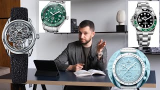 ТУРБИЙОН GRAND SEIKO / ПЛАСТИКОВАЯ OMEGA / ПРАВОРУКИЙ ROLEX / ДАЙВЕРСКИЕ MONTBLANC