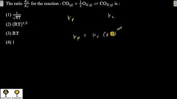 The ratio Kp/Kc for the reaction CO(g) + ½ O₂(g) ⇌ CO₂(g) is: