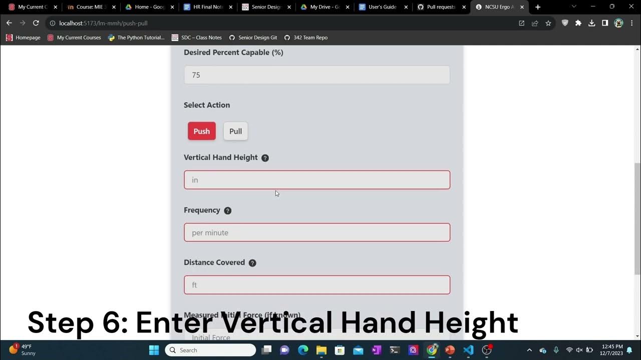 ErgoApp Pushing and Pulling Calculator Demonstration YouTube
