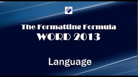 Word 2013   Language - Change Proofing Language