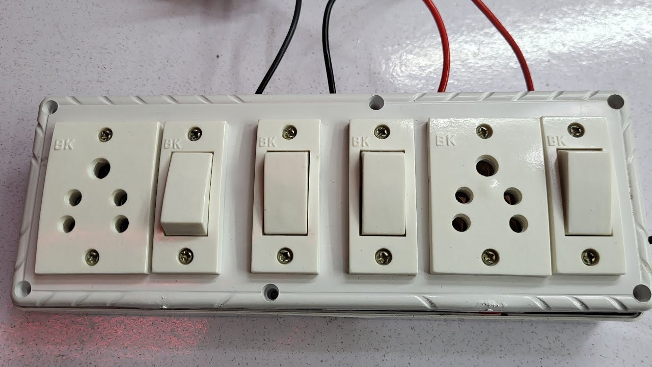 4 switch 2 socket board || electric board connection 4 switch 2 socket