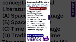 UGC NET Comparative Literature I Net Qualified Faculty I Online Class Available #ugc #jrf #shorts