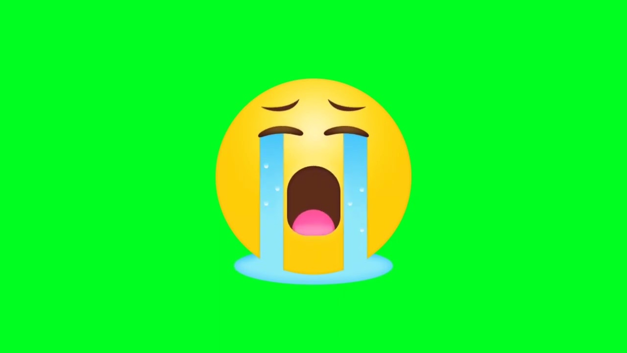sad emoji green screen animation||crying animated green screen