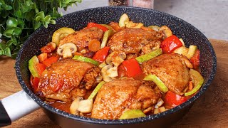 This recipe will drive you crazy! Chicken thighs with vegetables! Easy and quick recipe!