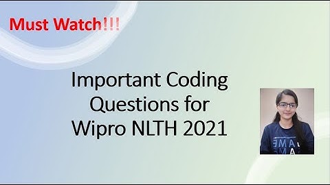 Important Coding Question for Wipro NLTH