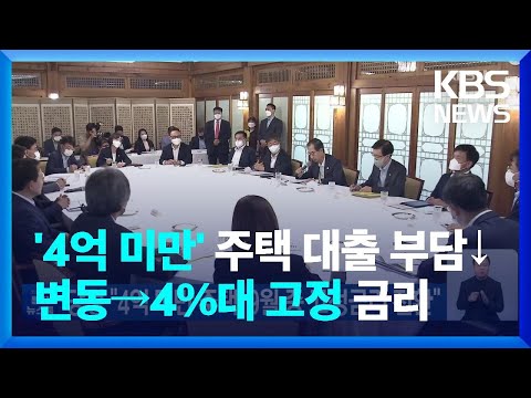 당정 “4억 미만 주택, 9월 중 고정금리 전환” / KBS  2022.07.18.
