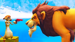 Simba,Pumbaa,Mufasa,Scar,Kiara,Rafiki,Timon dive into the water through a Pipe GTA 5 | LION KING #2