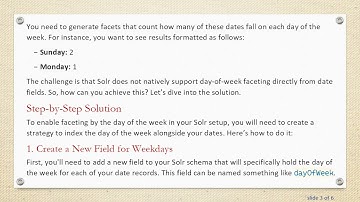 How to Facet by Day of the Week in Solr