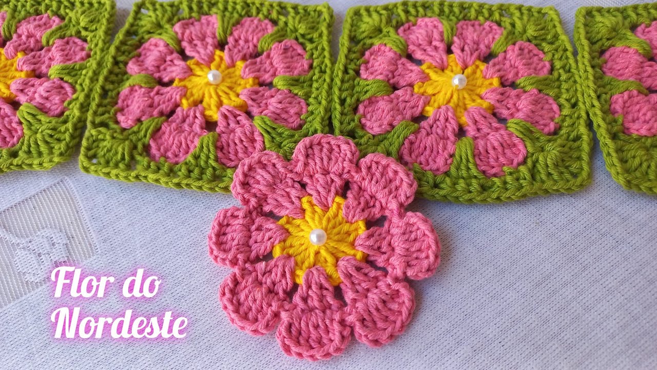 Flor do Nordeste de crochê simples e fácil