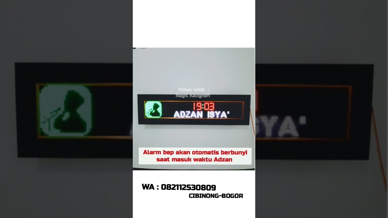 jam digital masjid full color uk 110 x 30 cm