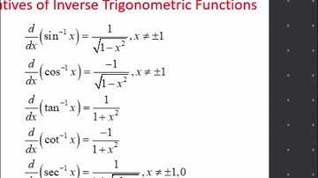 3.6 Derivatives of Inverse Trig Functions