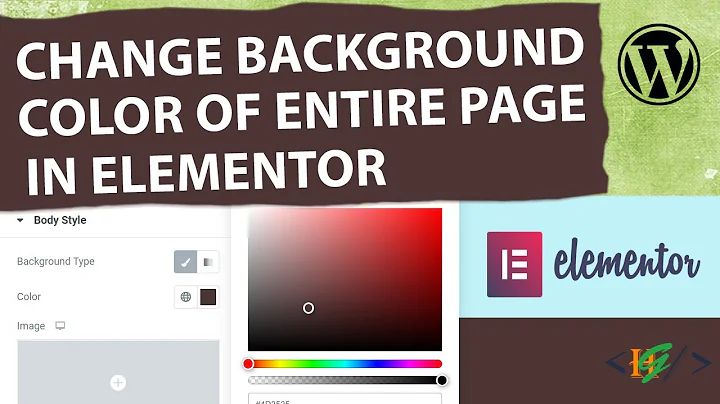 How To Change Entire Page Body Background Color In Elementor Page Builder WordPress