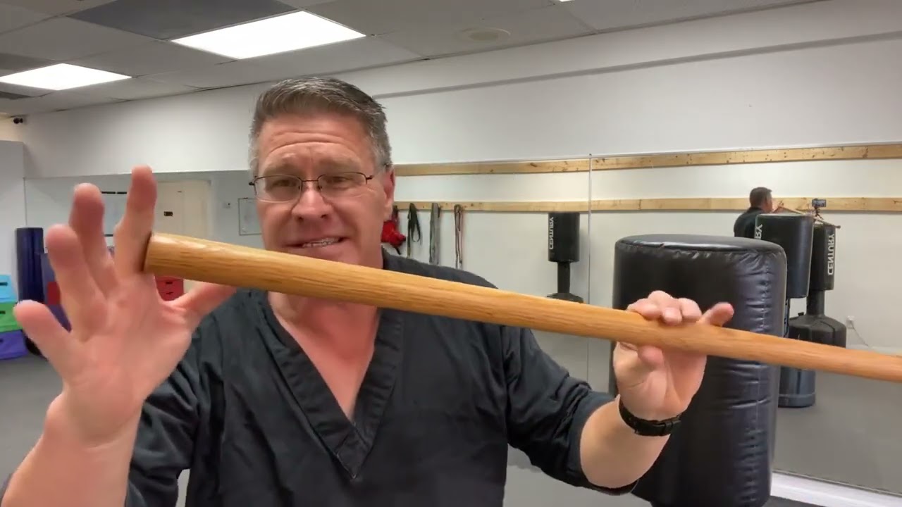 Learn simple Self Defense with the homemade self defense walking stick