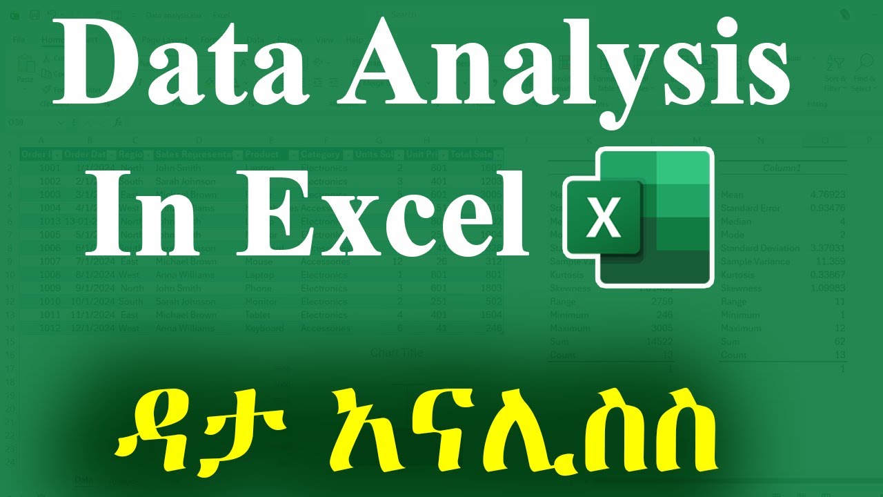 Master Data Analysis on Excel /ዳታ አናሊስስ