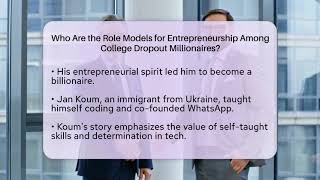 Who Are the Role Models for Entrepreneurship Among College Dropout Millionaires?