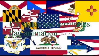 US states and territories flag animation